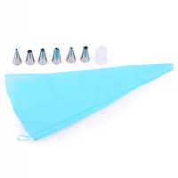 8 in 1 Silicone Reusable Cake Piping Bag Icing Cream Pastry Decorating Tool