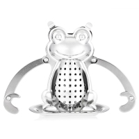 Stainless Steel Frog Shape Mesh Tea Infuser Strainer Filter with Tray