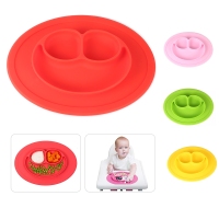 Multipurpose Non-slip Silicone Placement Plate Smile Face Shaped Mold Tray
