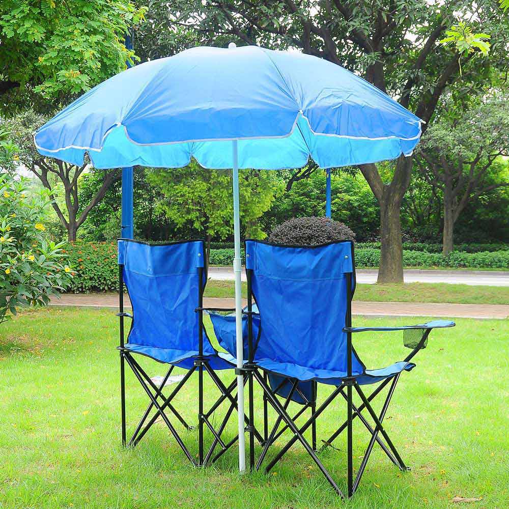 Wholesale Double Camping Chair With Umbrella Cooler 588 Kfbuy Com