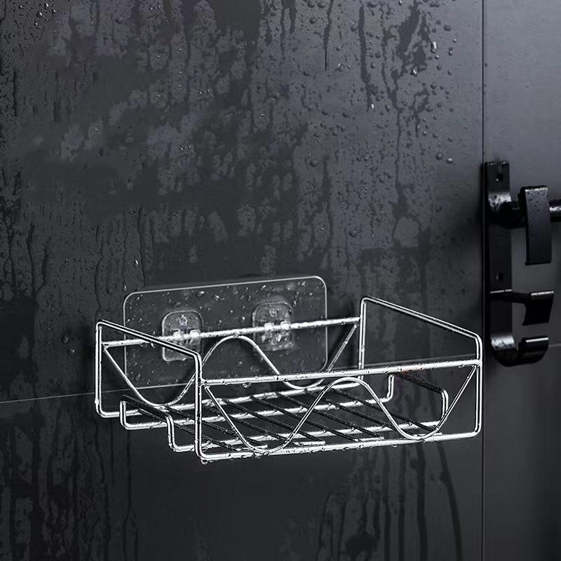 【HUAREN】不锈钢肥皂架 （大）浴室、厨房的壁挂式搁板，无需钻入墙壁。