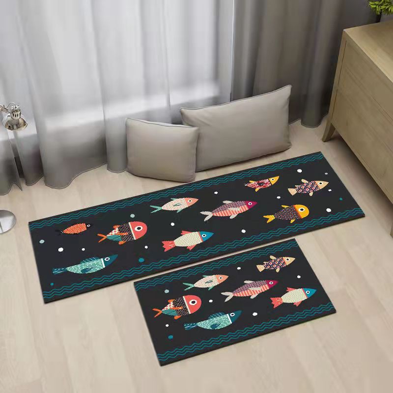 【HUAREN】防滑门垫 3D厨房地毯 卧室地毯，2 件套，前地毯，床前，3D