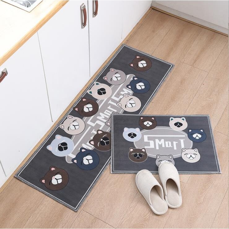 【HUAREN】门垫 2 件，柔软，吸水，快干，浴室地毯，厨房和卧室 2 件/套