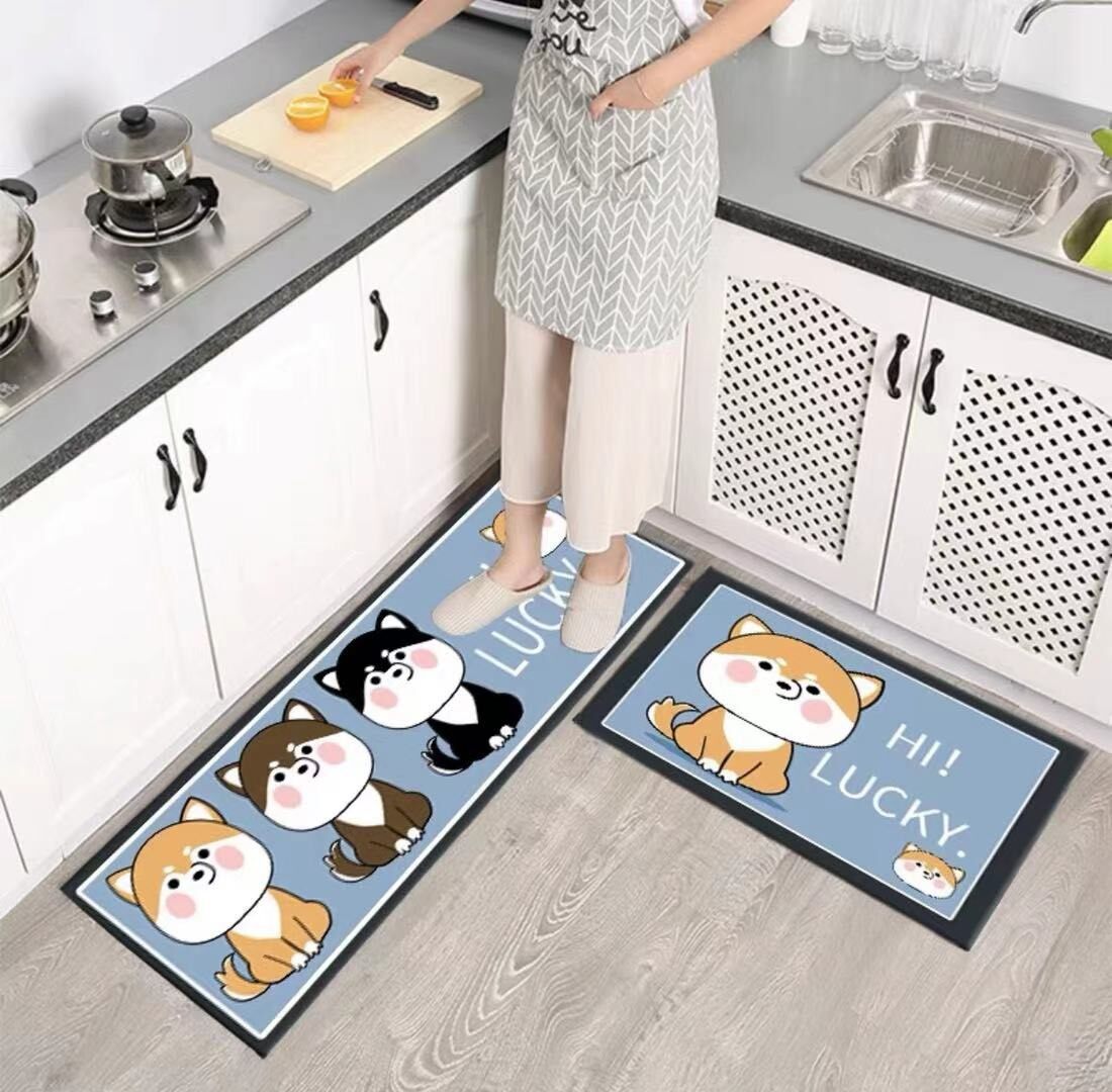 【HUAREN】门垫 2 件，柔软，吸水，快干，浴室地毯，厨房和卧室 2 件/套