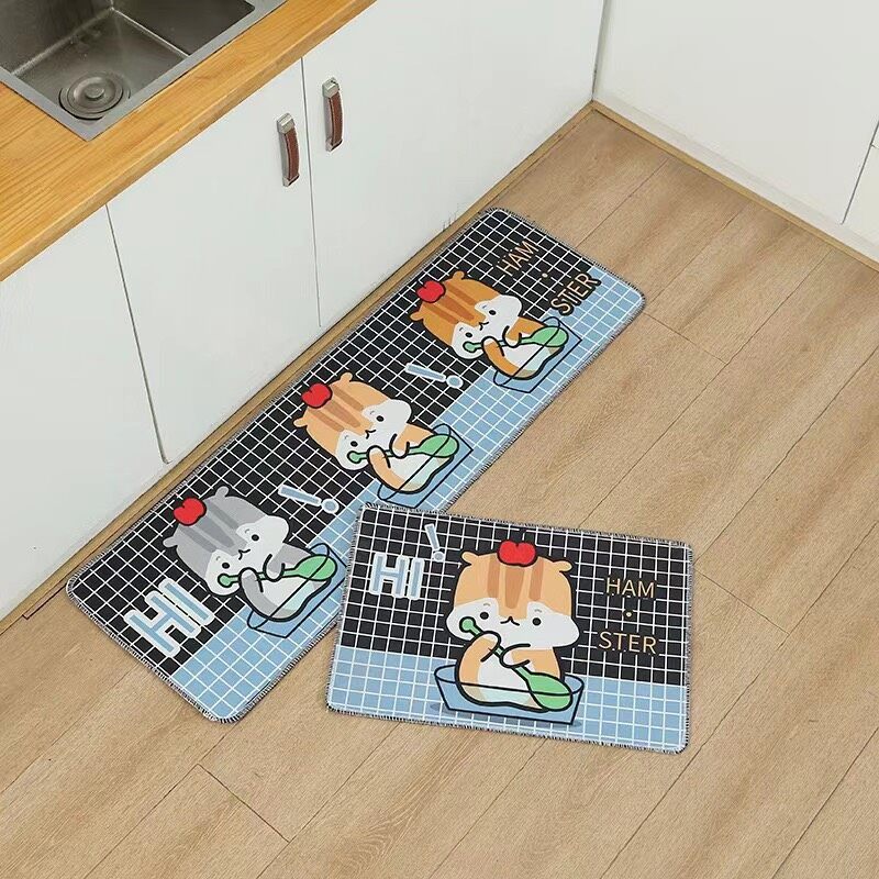 【HUAREN】门垫 2 件，柔软，吸水，快干，浴室地毯，厨房和卧室 2 件/套