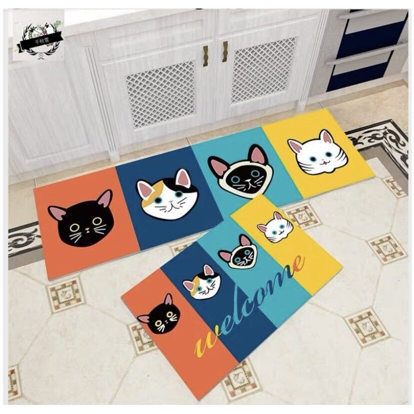 【HUAREN】门垫 2 件，柔软，吸水，快干，浴室地毯，厨房和卧室 2 件/套