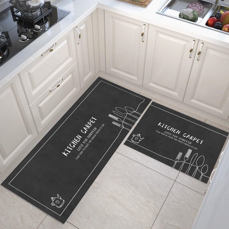 【HUAREN】门垫 2 件，柔软，吸水，快干，浴室地毯，厨房和卧室 2 件/套