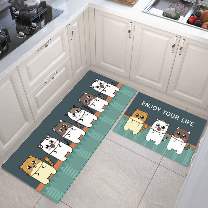 【HUAREN】门垫 2 件，柔软，吸水，快干，浴室地毯，厨房和卧室 2 件/套