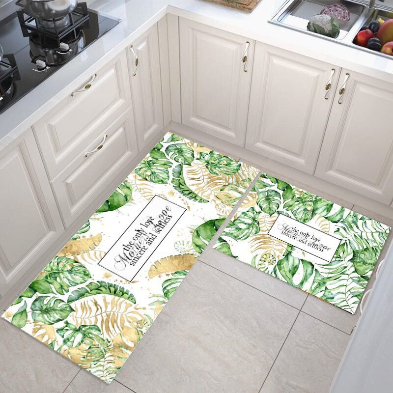 【HUAREN】门垫 2 件，柔软，吸水，快干，浴室地毯，厨房和卧室 2 件/套