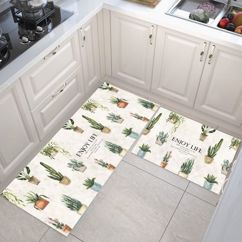 【HUAREN】门垫 2 件，柔软，吸水，快干，浴室地毯，厨房和卧室 2 件/套