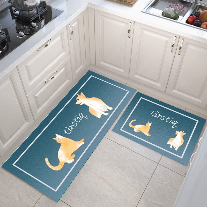 【HUAREN】门垫 2 件，柔软，吸水，快干，浴室地毯，厨房和卧室 2 件/套