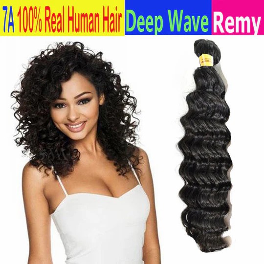 100% Natural Deep Wave Virgin Remy Hair Bundles