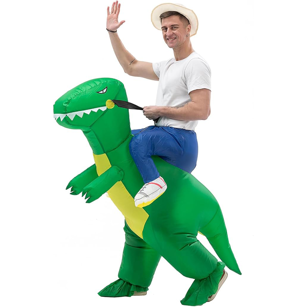 成人充气恐龙服装万圣节搞笑充气骑乘恐龙服装适合装扮派对
