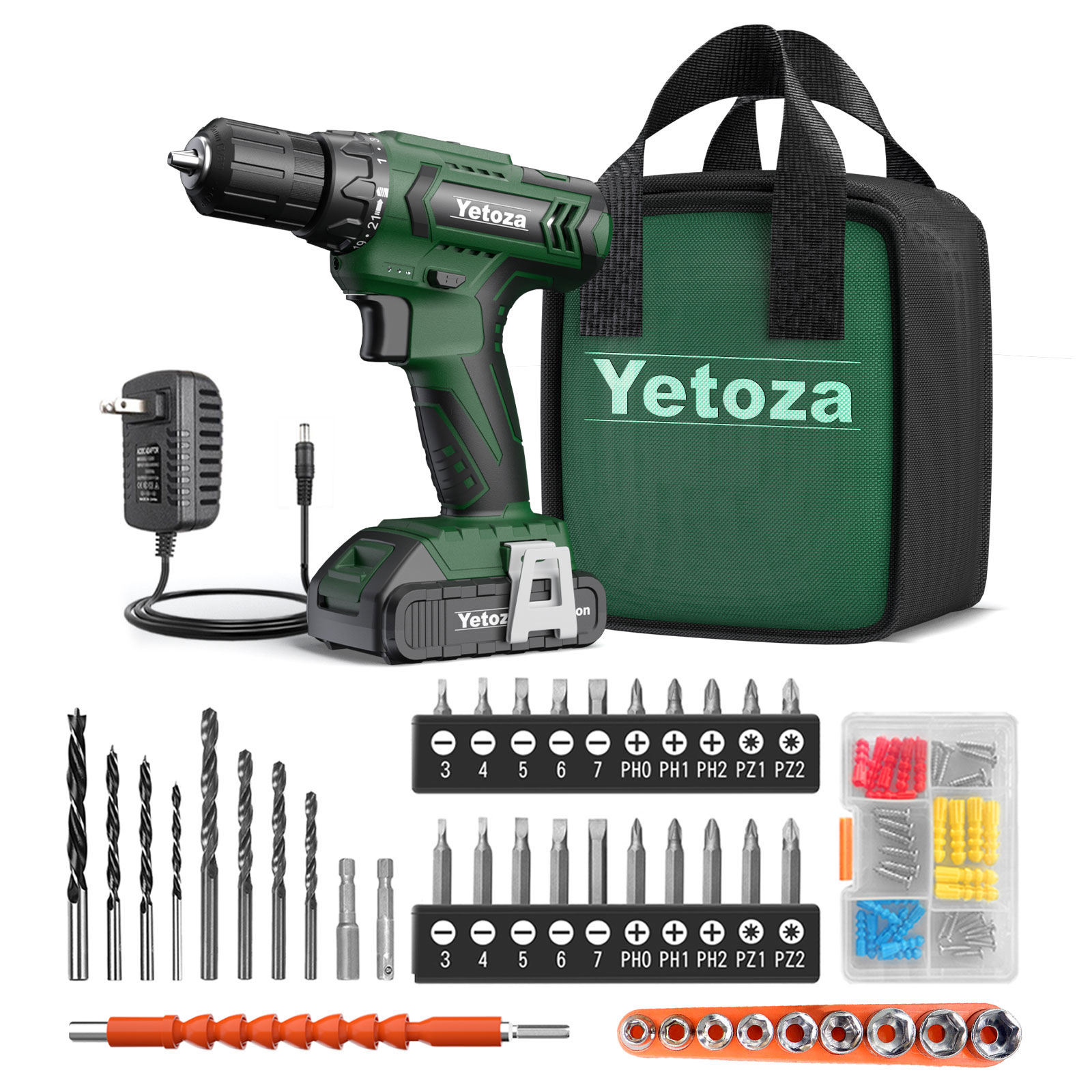 Cordless Drill Driver Kit 20V Li-Ion Battery ScrewDriver Power Drillswith Bits(Banned by Amazon)