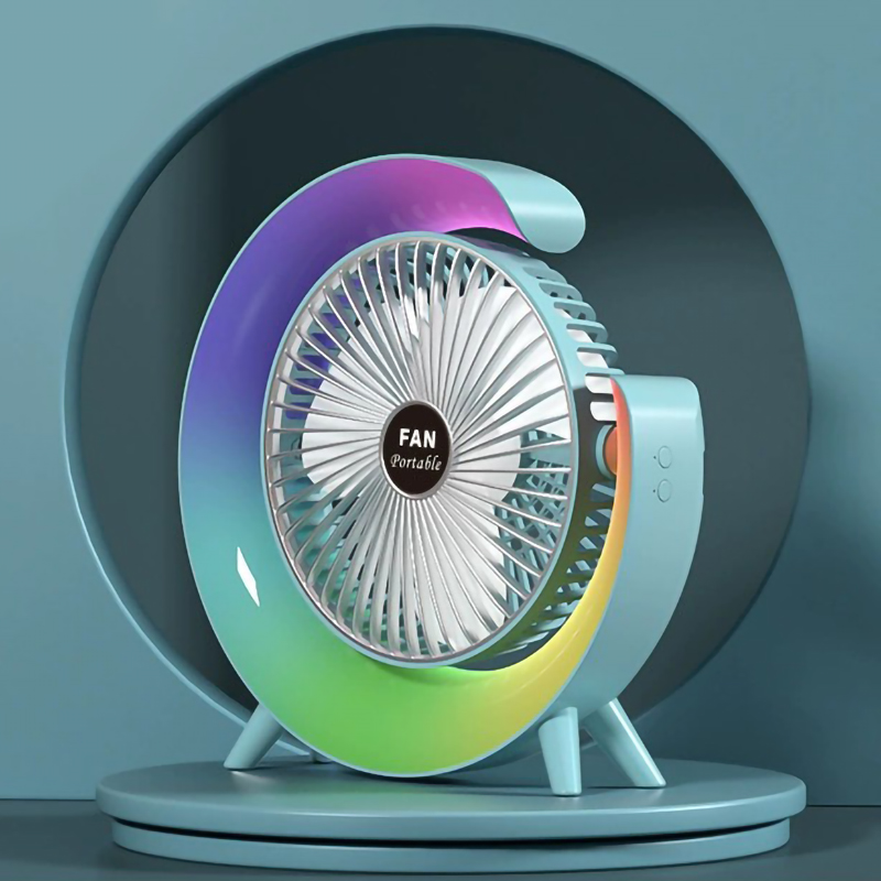 小空间台式风扇 - 带 USB 的 1800mAh 台式风扇，紧凑型台式风扇 | 可调节速度的静音台式风扇，节省空间的台式风扇，可调节速度设置，适合无干扰的工作场所