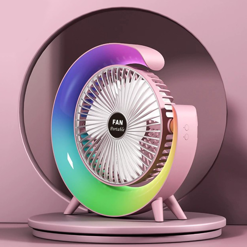 小空间台式风扇 - 带 USB 的 1800mAh 台式风扇，紧凑型台式风扇 | 可调节速度的静音台式风扇，节省空间的台式风扇，可调节速度设置，适合无干扰的工作场所