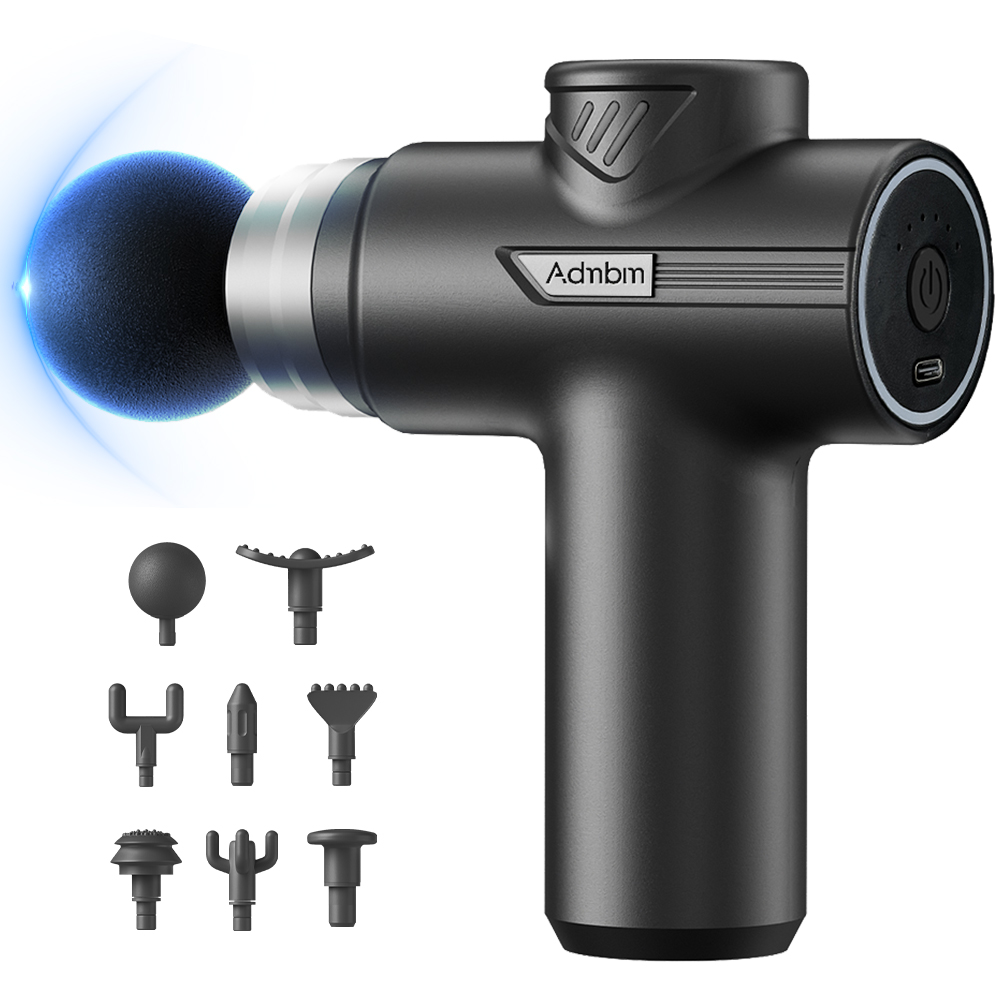 迷你按摩枪，深层组织舒缓，6 种速度，4 个按摩头，便携式，适合旅行、办公和居家使用，男女皆宜的礼物 