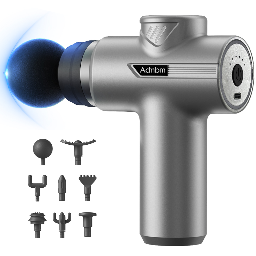 Mini Massage Gun, Deep Tissue Relief, 6 Speeds, 4 Heads, Portable for Travel, Office & Home, Gift for Men & Women 