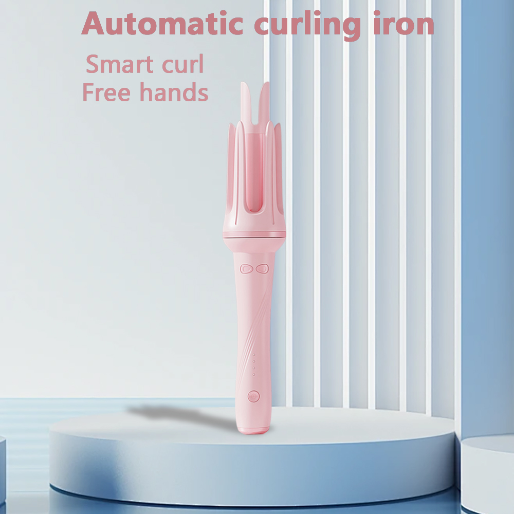 自动卷发器，卷发器，旋转式卷发器，1 .1英寸卷发器，带防缠绕和自动关闭功能，陶瓷面板，3档快速加热，适合长发的卷发器