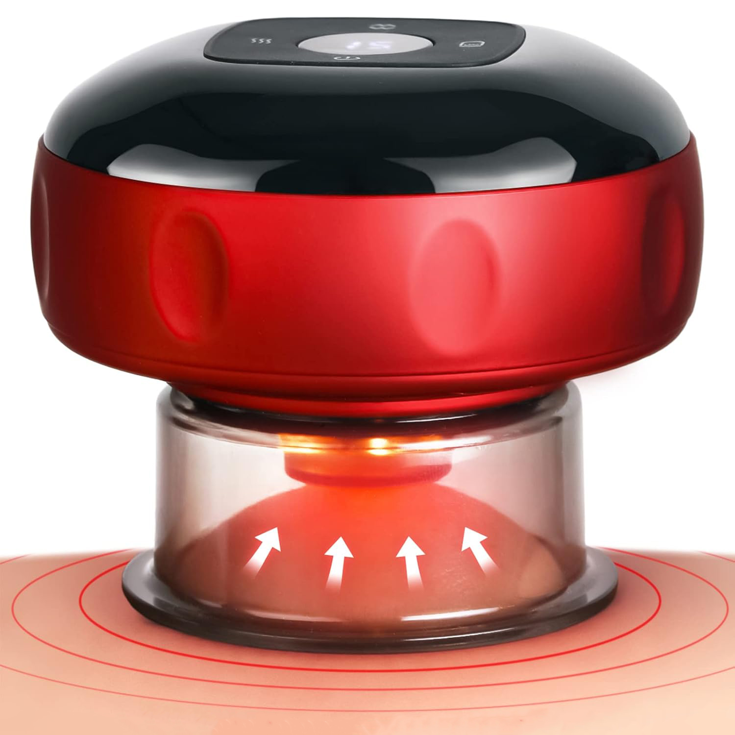 电动拔罐疗法按摩器 便携式 USB 充电式 可调节专业吸盘按摩器 拔罐疗法