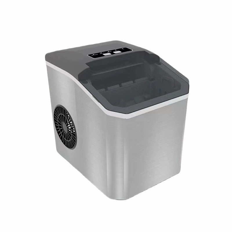 电动制冰机 - 便携式台面制冰机，7分钟可制出9个子弹冰块，2种冰块尺寸，12公斤/24小时，自清洁，带冰勺和冰篮