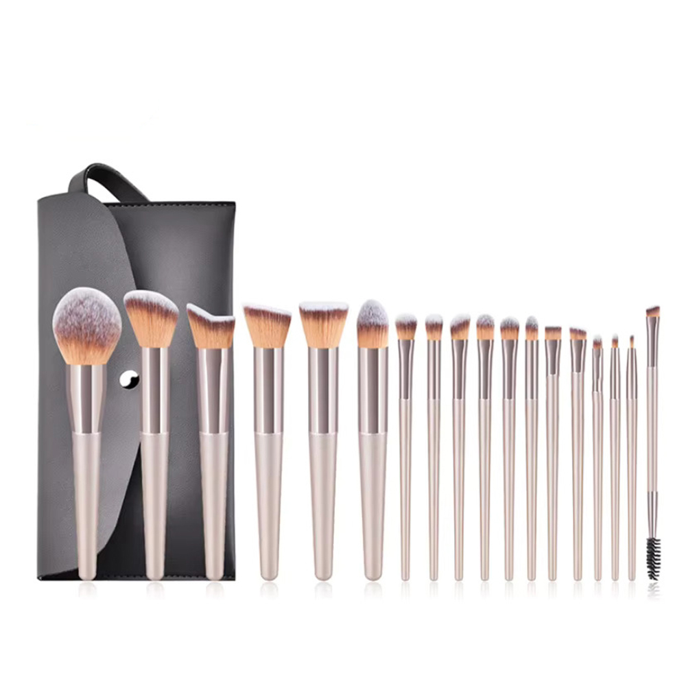 用于化妆，专业化妆刷，用于腮红眼影和遮瑕膏，柔软合成毛，使用舒适，美容工具套装+ 化妆包