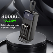 30000mAh 大容量移动电源，锂离子聚合物电池，多口快充，Type-C/USB输入输出，支持5V/9V/10V/12V快充协议