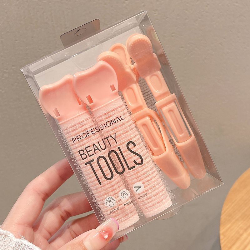 四件套优雅卷发夹 - 彩色发根增厚卷发夹、轻质发根卷发器、便携式自制发型工具