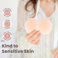 两对无肩带粘性胸垫、隐形粘性胸垫、可重复使用的胸垫，适用于女士无肩带连衣裙。