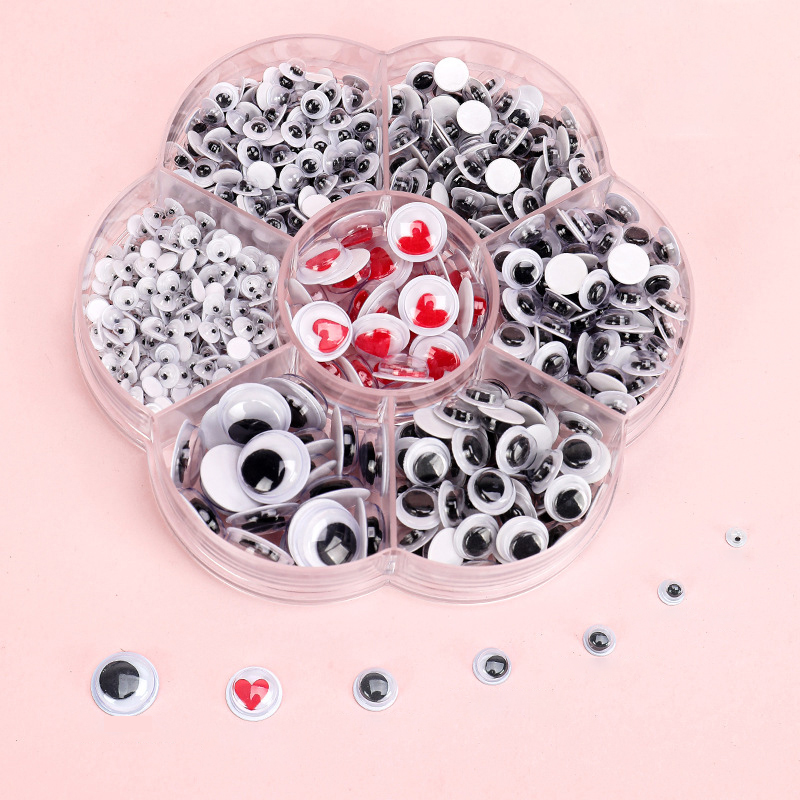 活动眼睛配件 儿童diy材料玩具动物眼珠带背胶黑白彩色眼睛贴