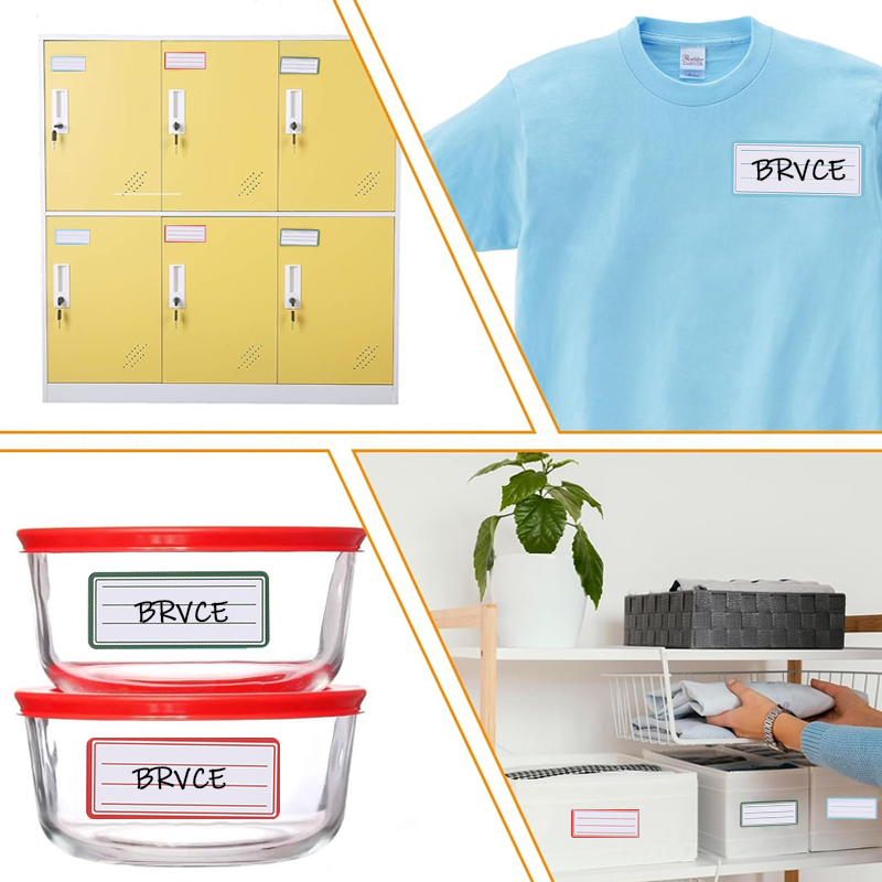 40/60 片标签贴纸，适用于厨房整理、膳食准备及容器标识 - 写字表面易于使用，非常适合冰箱和食品储藏室的整理