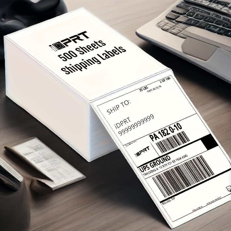 1 张自粘式热敏纸，有光泽的热敏打印机用纸，适用于热敏打印机，尺寸为 4 英寸×6 英寸，适用于大多数打印机的热敏标签