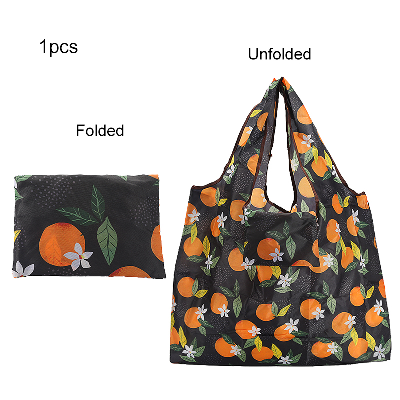 一件可重复使用的购物袋 - 可折叠、防水且便携的设计，带有印刷图案 - 适用于购物、旅行和日常使用