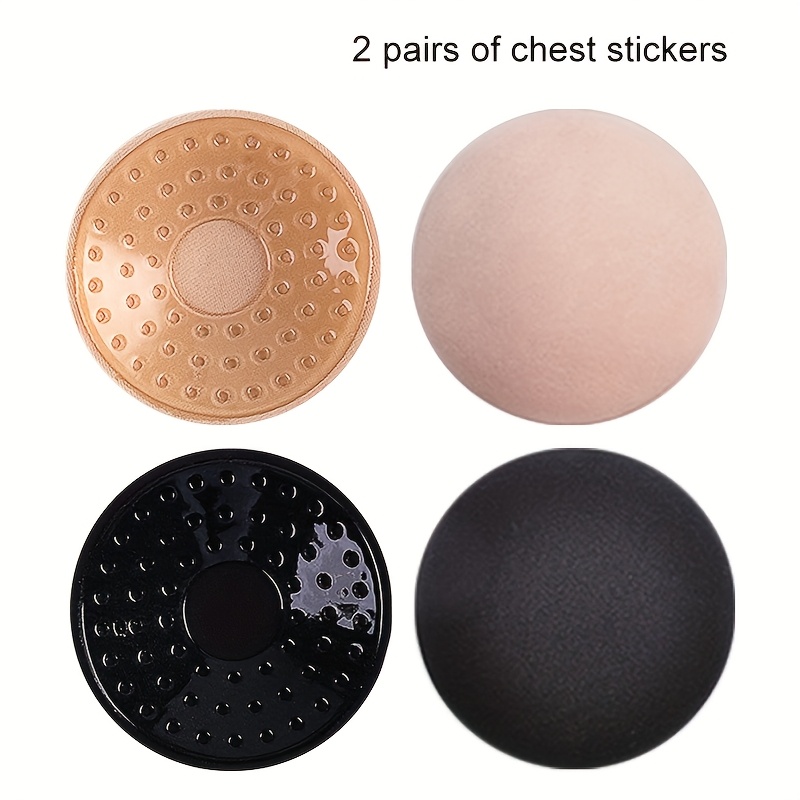4只胸贴，硅胶提陶贴，无缝透明胶硅胶乳贴,适用于女性可重复使用,粘性乳贴