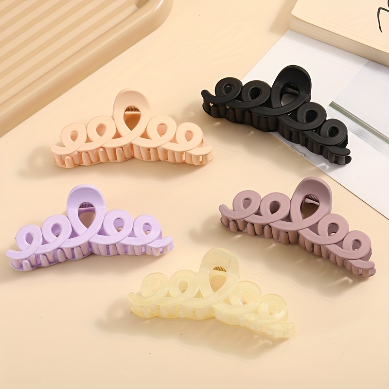 4/5pcs 优雅中型哑光发夹-尚防滑设计，强力抓力，防滑，适合半高发型和马尾辫，适合日常使用和休闲聚会