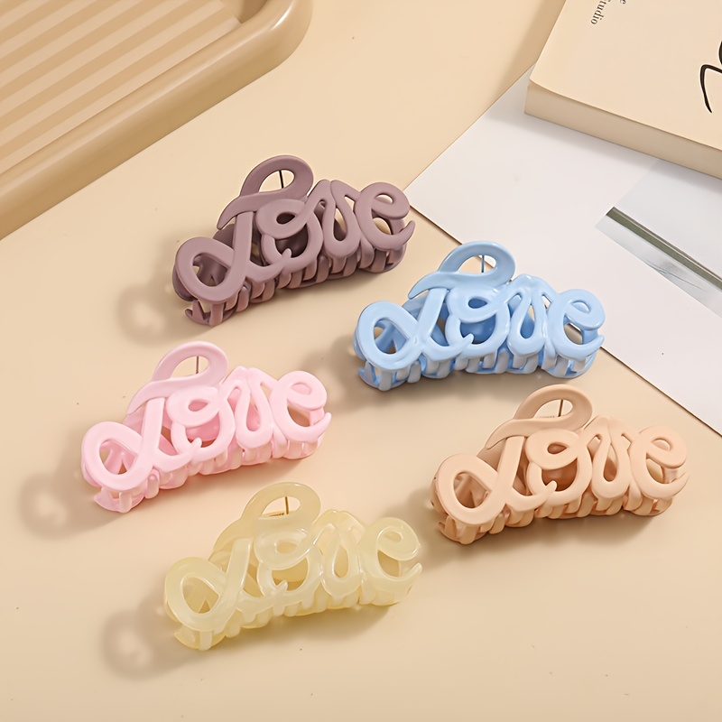 4pcs/5PCs elegant matte large hairpin, strong grip, suitable for women with thick hair, durable plastic, suitable for daily, family outdoor and commuting style