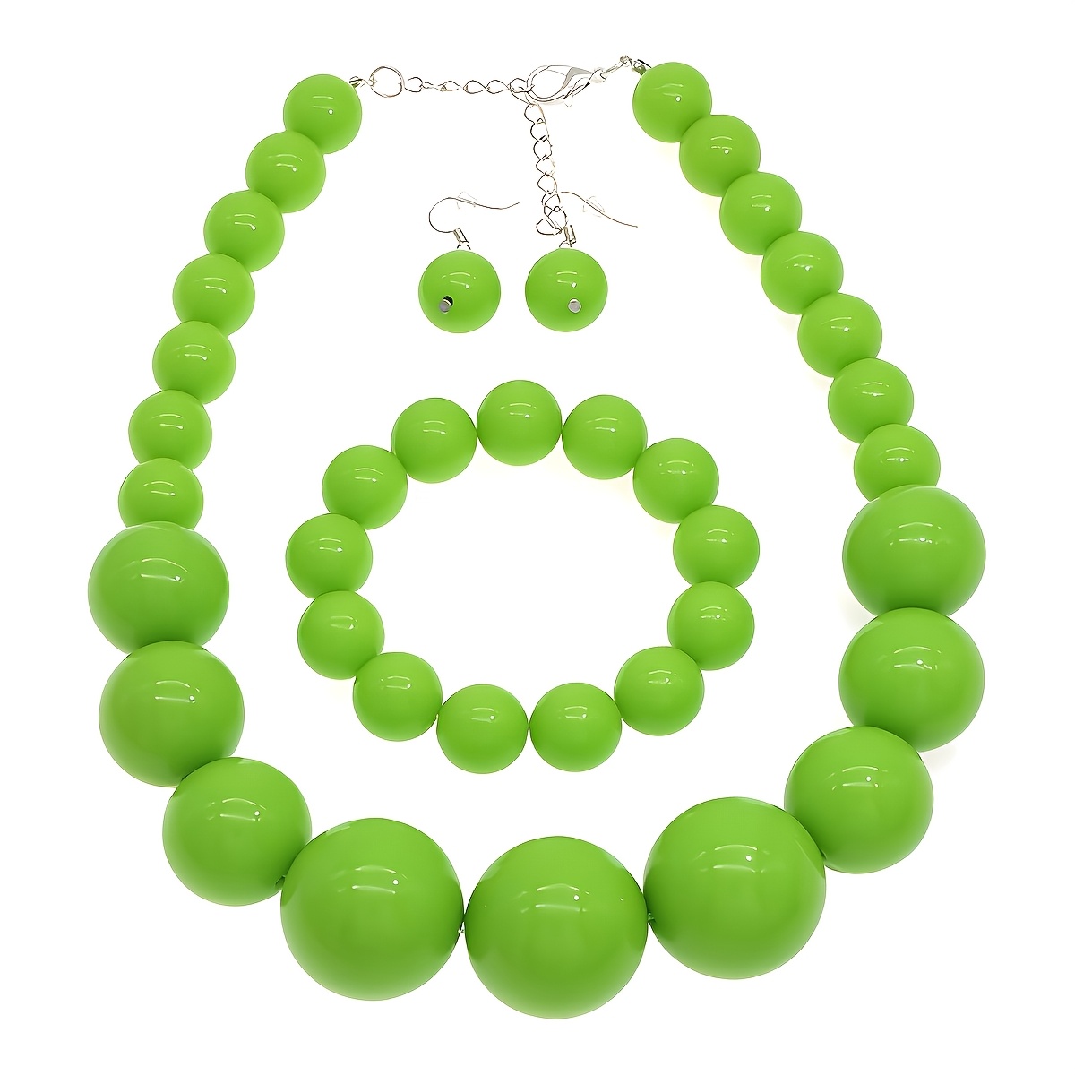 4 Women's imitation pearl necklace, bracelet, earring set, accessories suitable for daily parties and Valentine's Day gifts