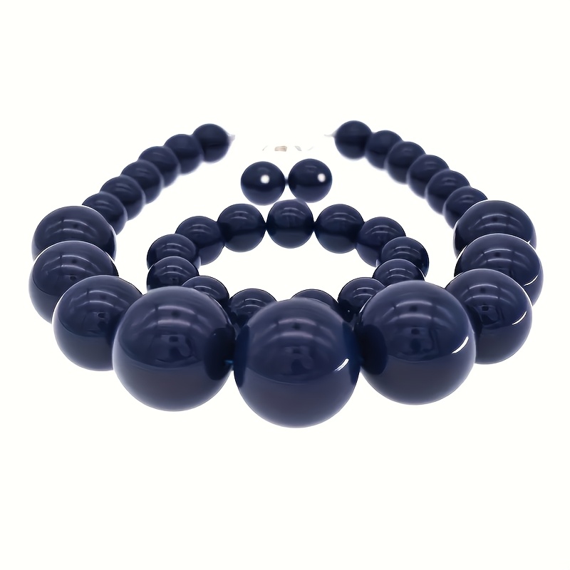 4 Women's imitation pearl necklace, bracelet, earring set, accessories suitable for daily parties and Valentine's Day gifts