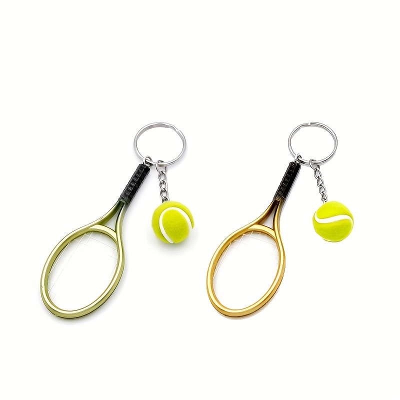 6 pieces/2 pieces optional sports key chain set-football/basketball/volleyball/Rugby/tennis/racing pendant, suitable for bags and wallets, durable alloy accessories, suitable for fans (black/Silver)