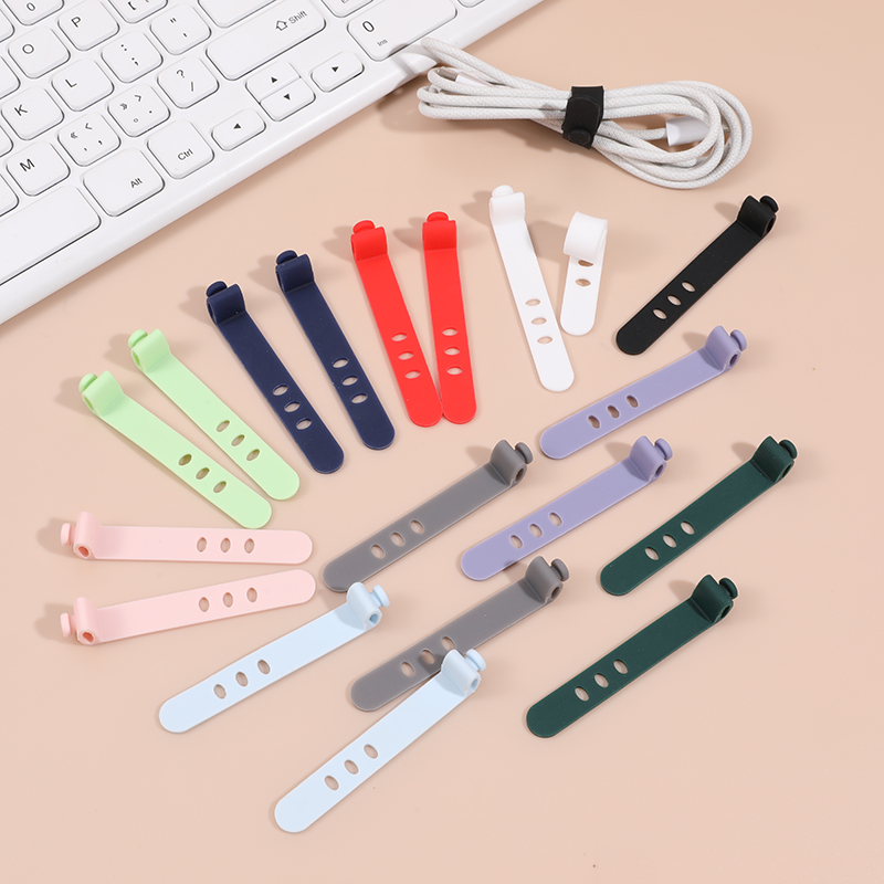 20 个硅胶线扣 - 适用于 USB 充电线、鼠标线和耳机线的柔性线材管理夹 - 耐用的橡胶储存设计，精美外观 | 精致的线材收纳整理器