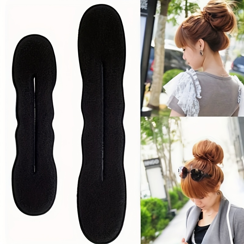 2 bun making tools-black hair band Magic bun making machine-adult DIY bun shaping machine-mat for hair and bun