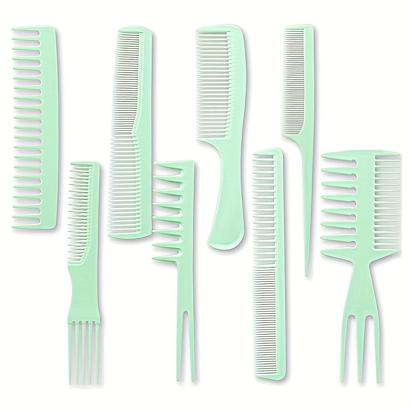 8 Professional Fishbone hair comb-suitable for all hair quality (unisex) heat-resistant modeling and hair dyeing pick, unwrapping and dyeing tools for long/short/Roll/thick hair-black hair comb suitable for salons and families