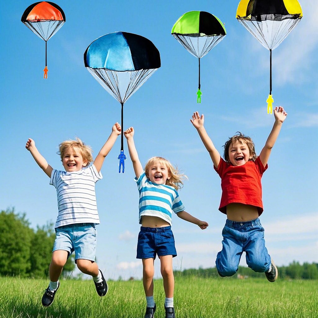 6 套降落伞玩具，防抛降落伞玩具，户外投掷飞行玩具
