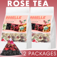 2袋24小包富含花青素的黑莓玫瑰美容茶，三角形状茶包，精选草本植物，肌肤美白草本茶