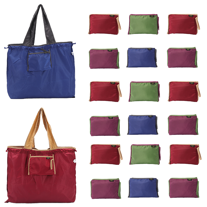 一件可重复使用的购物袋，防漏，带肩带和加固底部的方形设计，用于杂货，旅行和日常使用