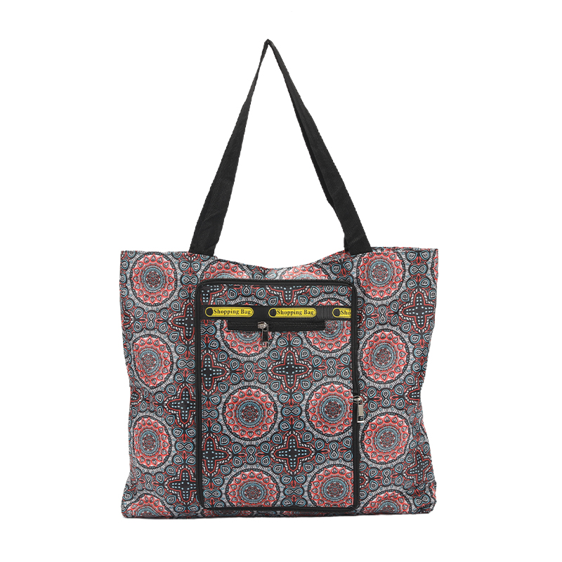 1 件大容量花卉图案可重复使用购物袋，可折叠可机洗，混合颜色轻便手提袋，用于杂货，旅行和日常使用