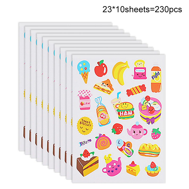 210pcs/230pcs/350pcs/360pcs/400pcs/600pcs多规格童趣多图案贴纸包 适用于亲子手工  手账美化  儿童奖励 数字星星 + 汽车食物 + 爱心造型 激发创意又添童趣