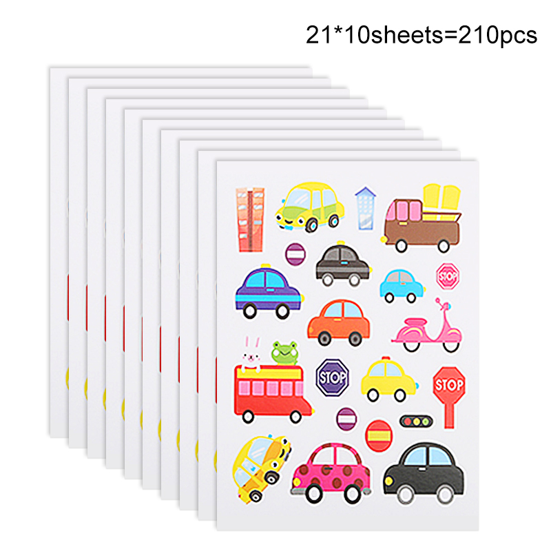 210pcs/230pcs/350pcs/360pcs/400pcs/600pcs多规格童趣多图案贴纸包 适用于亲子手工  手账美化  儿童奖励 数字星星 + 汽车食物 + 爱心造型 激发创意又添童趣