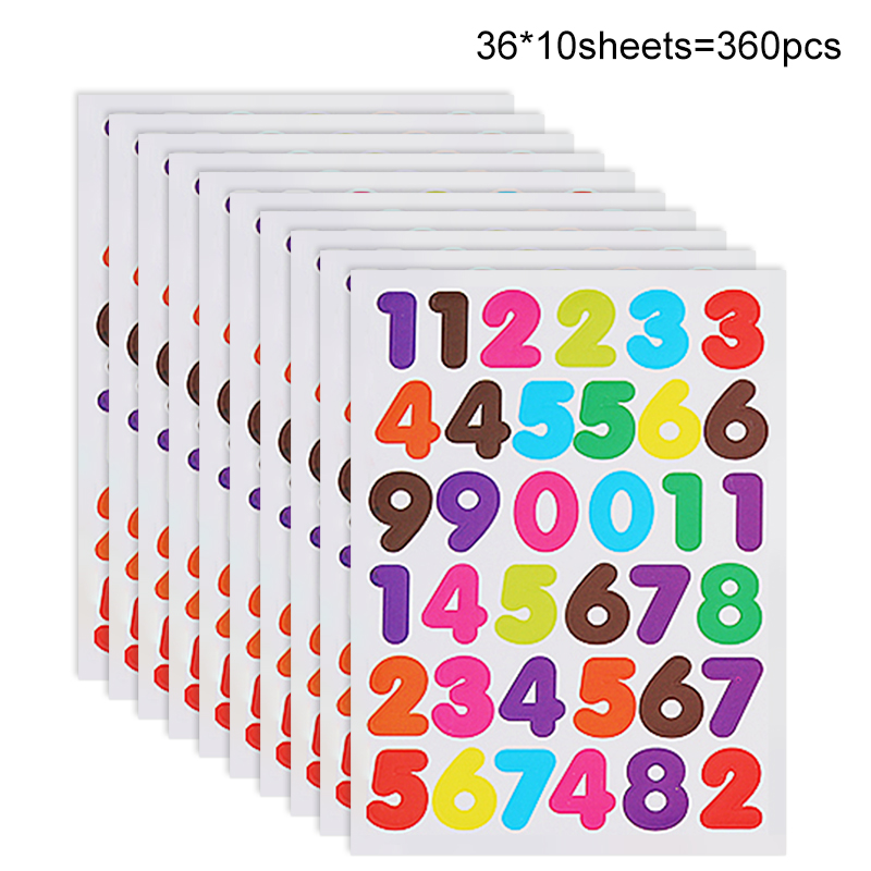 210pcs/230pcs/350pcs/360pcs/400pcs/600pcs多规格童趣多图案贴纸包 适用于亲子手工  手账美化  儿童奖励 数字星星 + 汽车食物 + 爱心造型 激发创意又添童趣