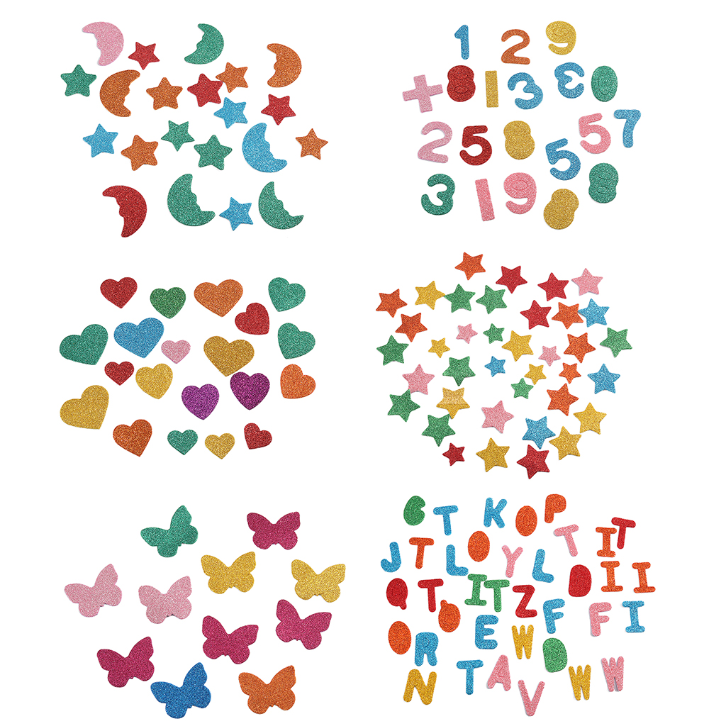 多形态创意闪粉装饰贴纸套装 用于手账美化 & 手工创作场景 多样闪粉元素 一贴让作品氛围感与创意感双提升!